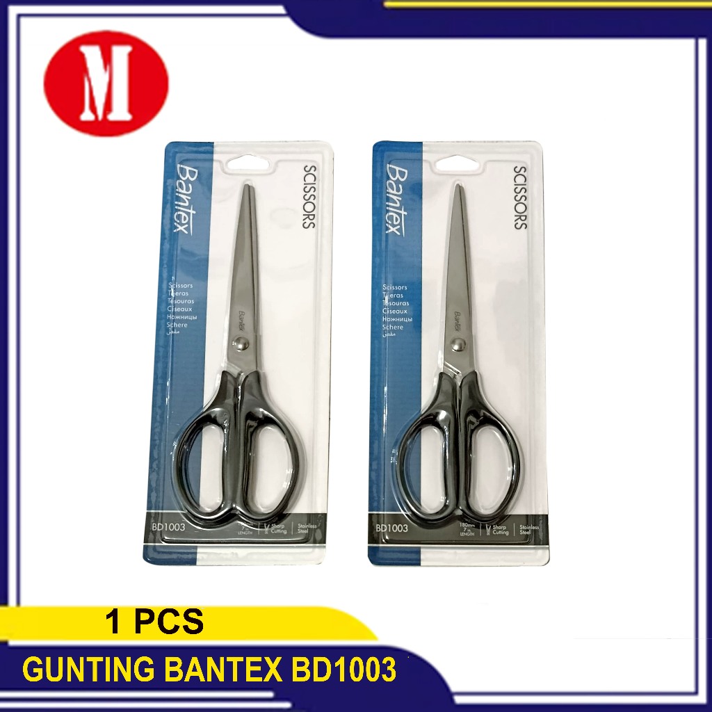 

Gunting Bantex BD1003 / Office Scissor Pegangan Simetris Pisau Tajam Anti Karat Ukuran 180 mm