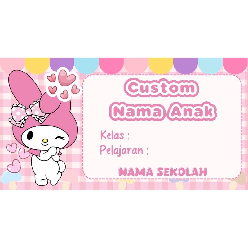 

STICKER LABEL NAMA / MATA PELAJARAN SANRIO CUSTOM