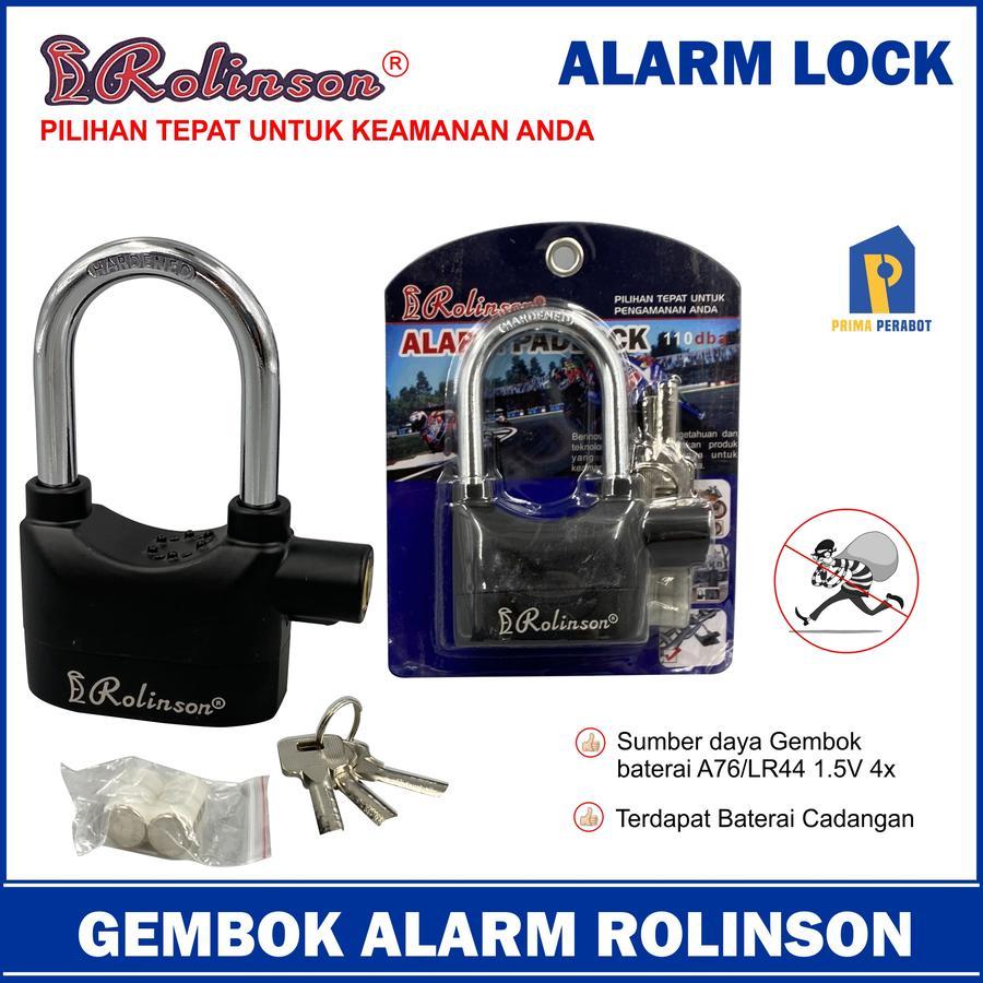 Gembok Alarm Panjang 12 cm Anti Maling |Padlock Rolinson