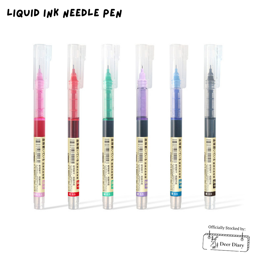

Deer Diary - Liquid Ink Needle Gel Pen 0.5mm | Pena Tipis Runcing Tinta Lancar & Tajam