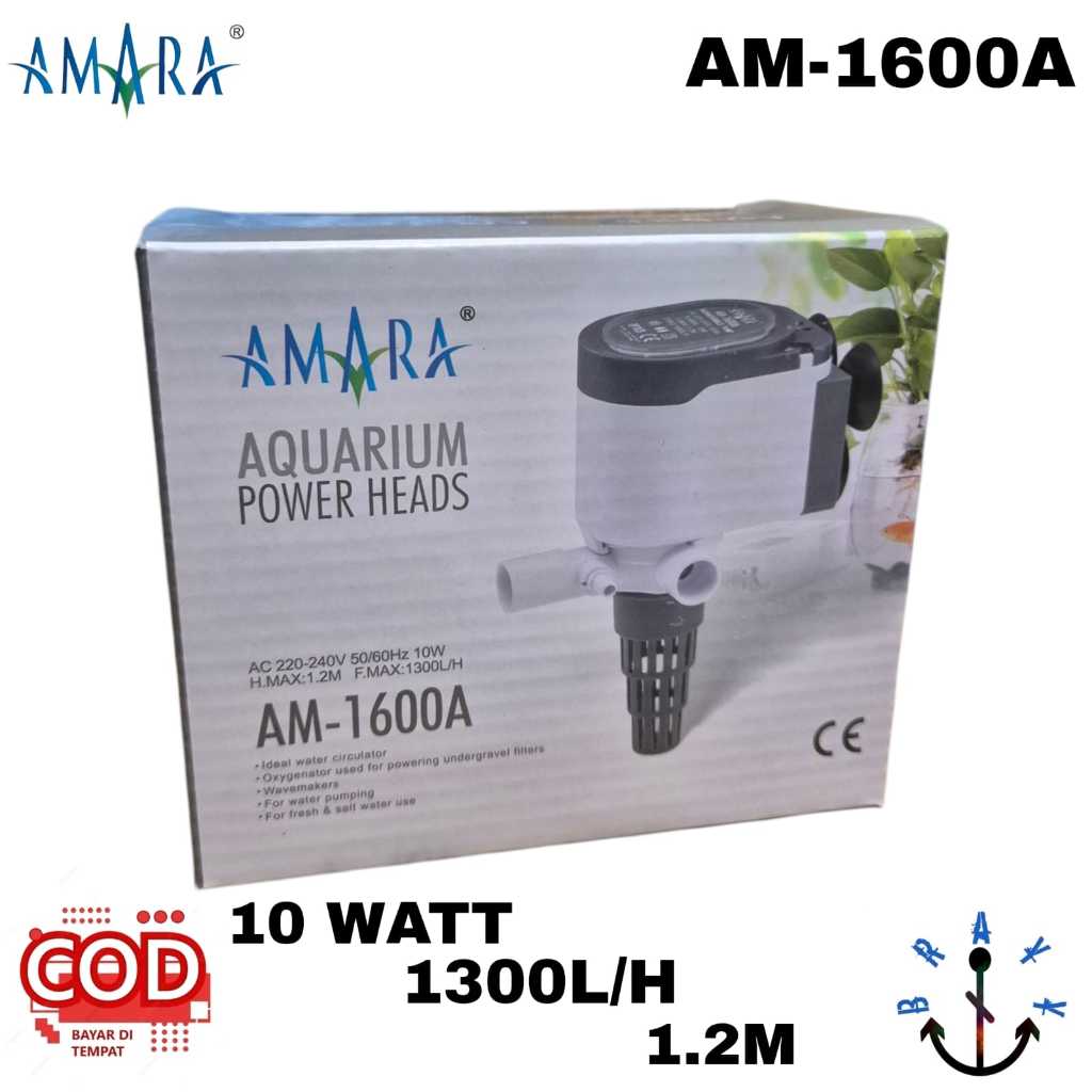 Mesin Pompa Filter Aquarium Aquascape Amara AM-1600A Low Watt