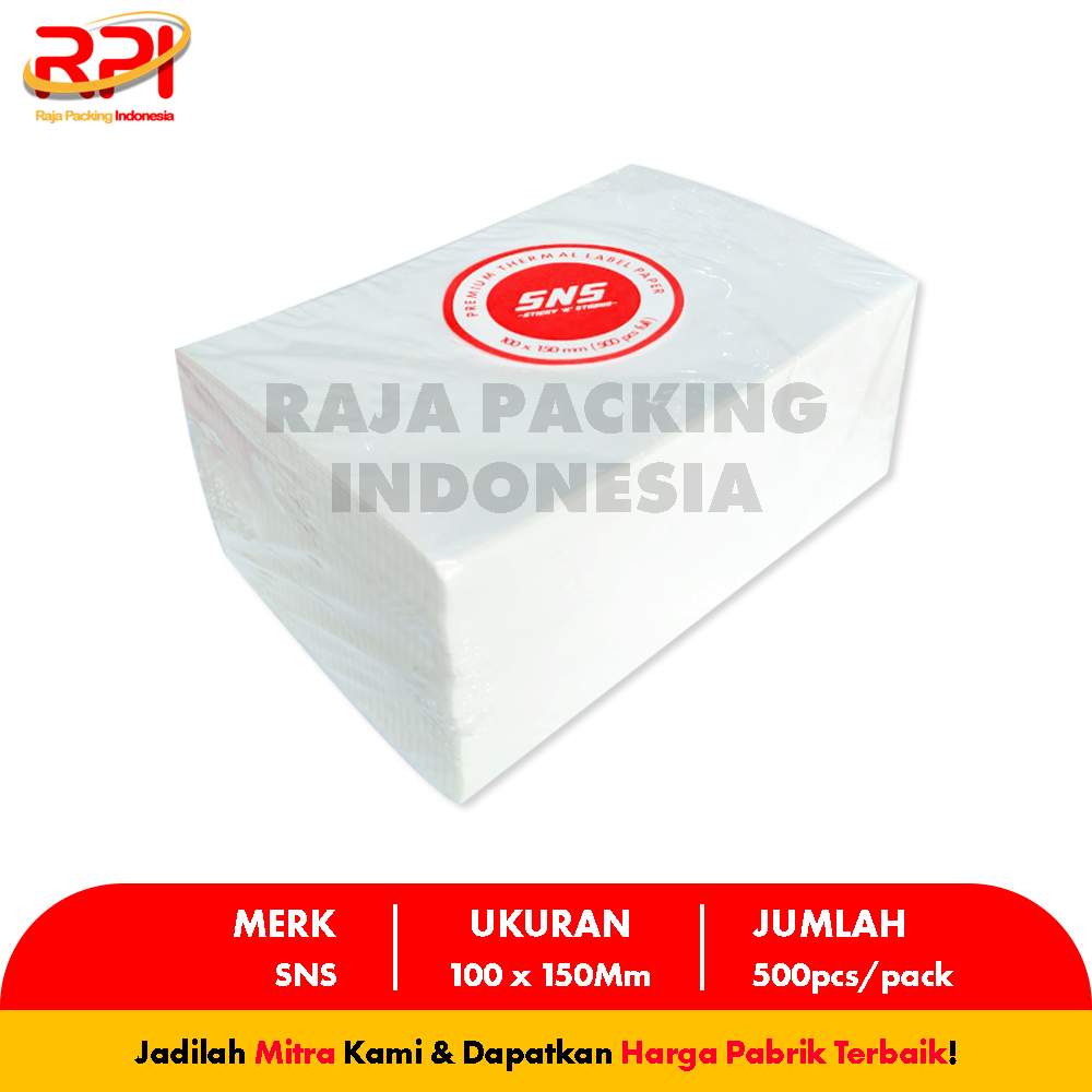 

HJK LABEL THERMAL / KERTAS THERMAL / STICKER THERMAL 100x150 mm A6 500 Lembar RAJA PACKING INDONESIA