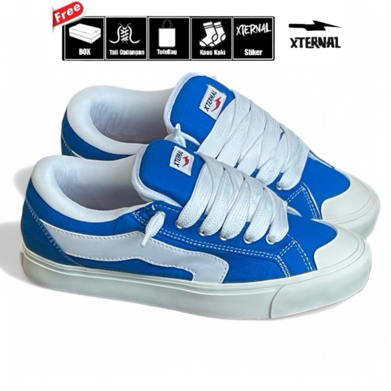 Sepatu Fat Shoes XternslStepSure Sampoerna Biru Sepatu Gemuk Sneaker Pria Wanita Casual