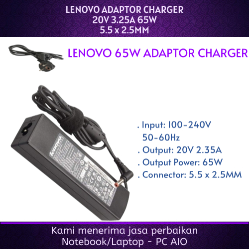 LENOVO 20v 3.25a B450 B460 B465 B470 B475 Z570 B550 B560 B570 G460 G465 G470 G475 G560 G565 G570 G57