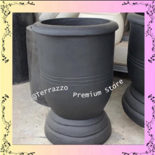 pot teraso model piala hitam doff