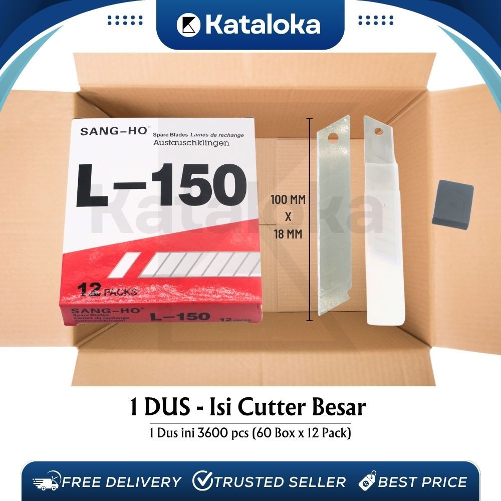 

Grosir!! 1 Dus isi 3600 Pcs (ISI CUTTER BESAR) SANG-HO L-150 ISI REFILL CUTTER TAJAM