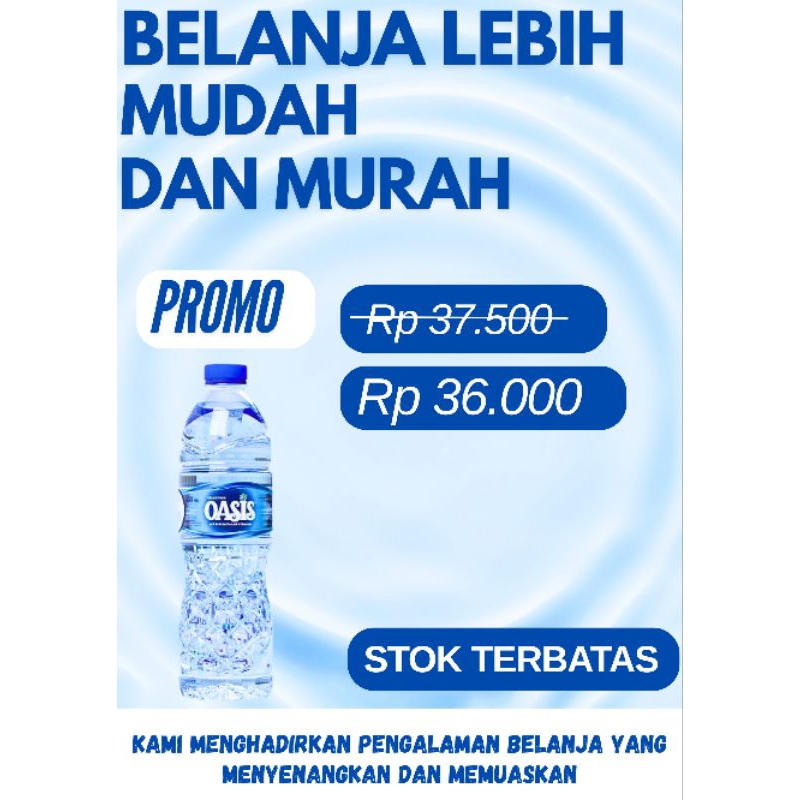 

PROMO OASIS Kemasan 600ml Isi 24 Botol