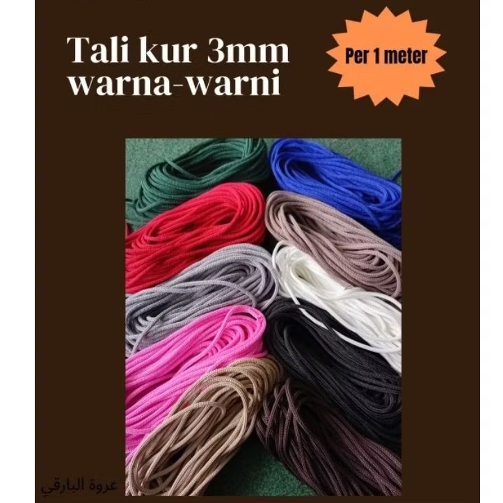 

Tali kur 3mm warna warni per 1 meter