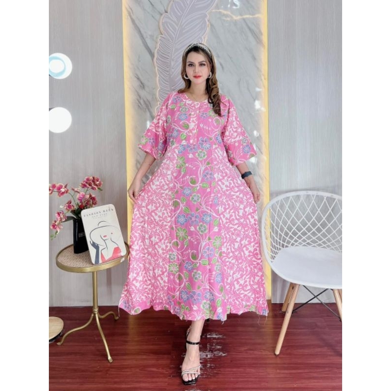 BajuDasterBatikRayonmatPakaianIbuMudaHamilGrosirDasterBatikKekinianDasterBatikPanjang MuslimAnekaDas