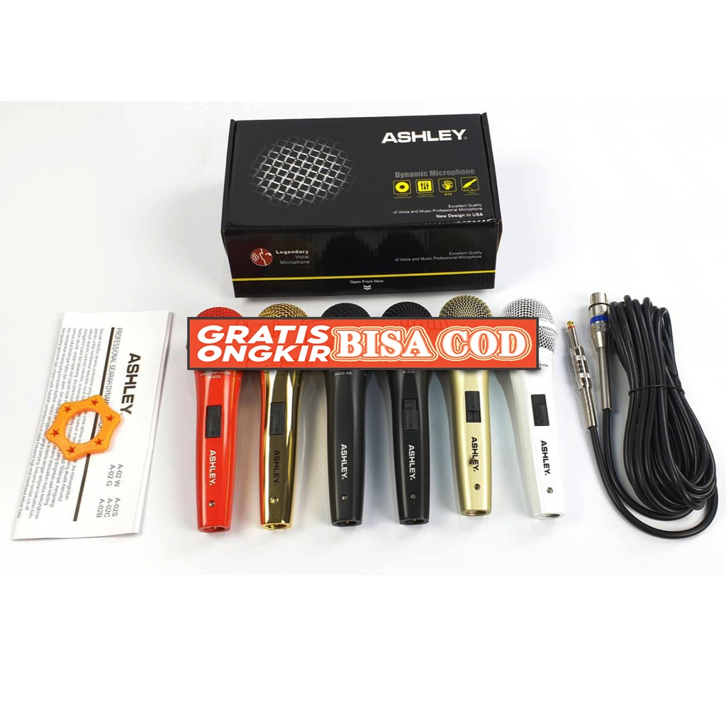mic kabel ashley A02 / A 02 original garansi ashley