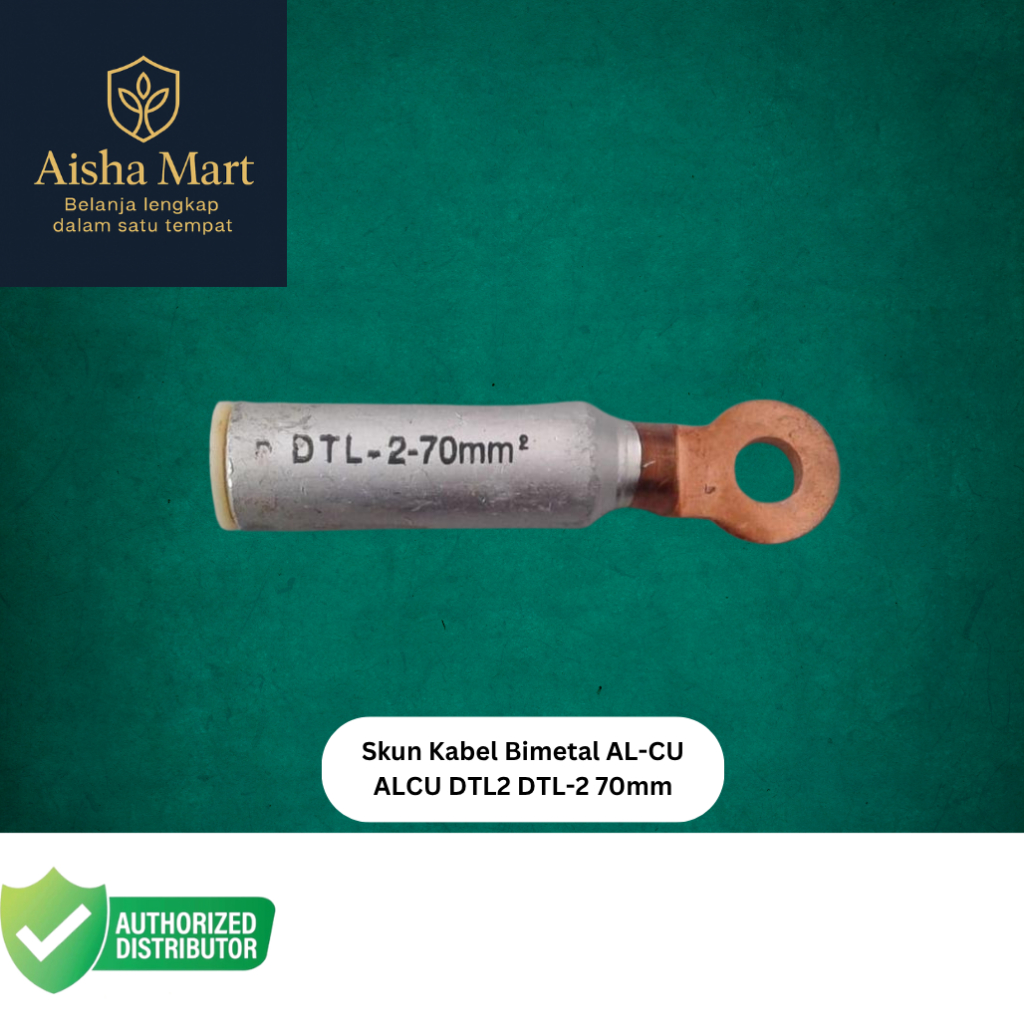 Skun Kabel Bimetal DTL-2 70mm AL-CU | Skun Sambungan Aluminium Tembaga | Skun Kabel AL-CU DTL2 70mm