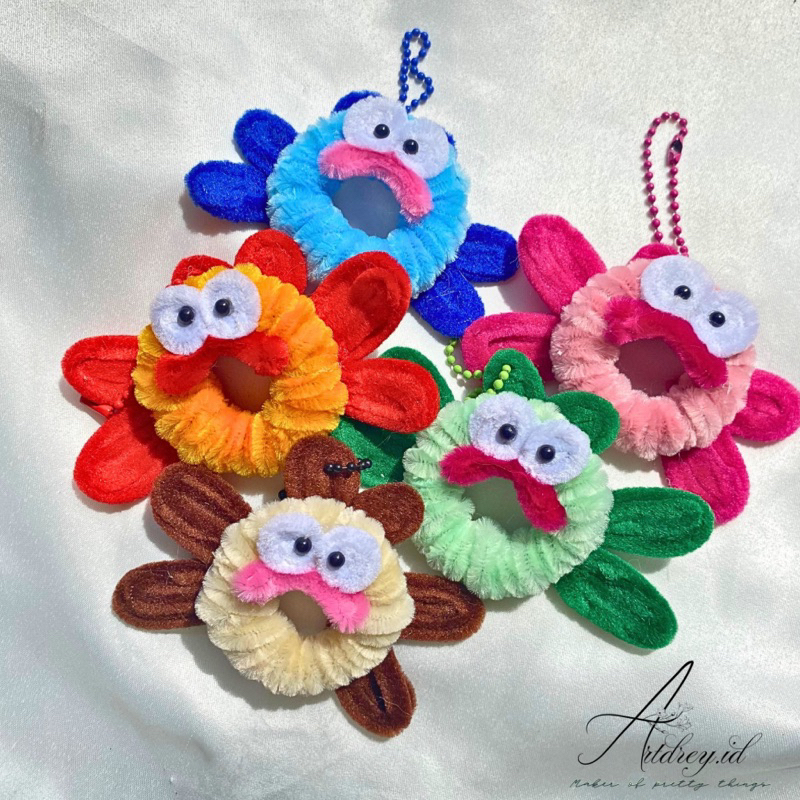 Keychain Pipe Cleaner| Ganci Kawat Bulu Premium| Ugly fish