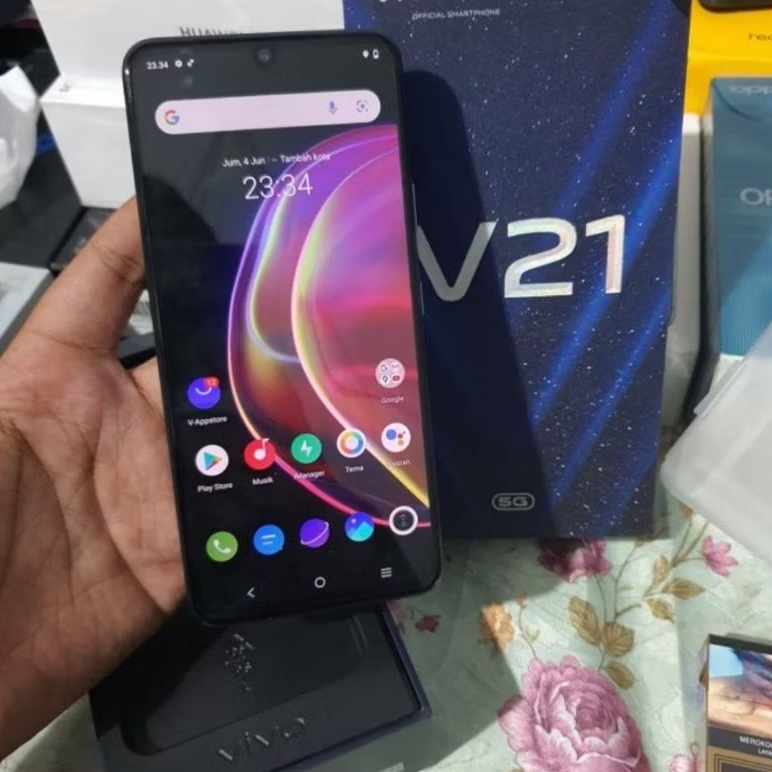 VIVO V21 (5G) 8/128 SECOND FULLSET ORI BEKAS GARANSI RESMI