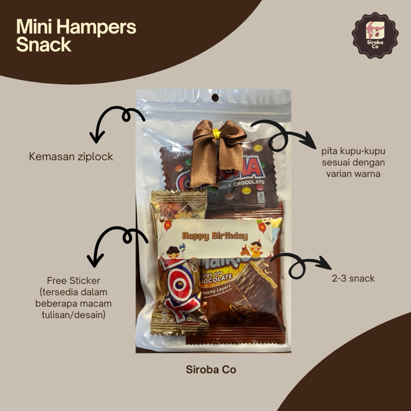 

[BELI 20 GRATIS 1 BERLAKU KELIPATAN] MINI GIFT SNACK COKLAT - MINI HAMPERS SNACK ULANG TAHUN CUSTOM WARNA - MINI HAMPERS MURAH