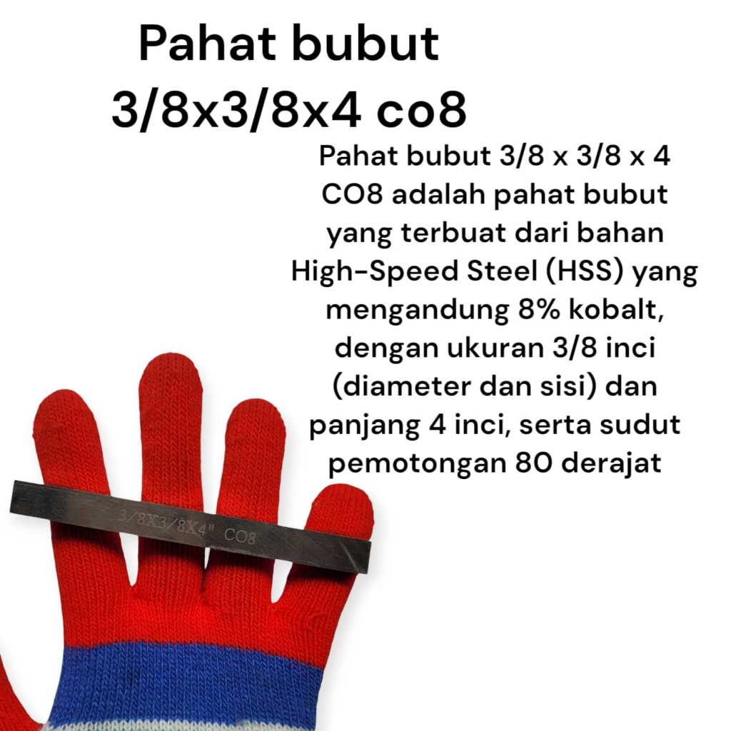 Pahat bubut HSS 3/8 3/8 x 4 / Betel CO8  / Mata pisau stainless / Mata pisau bubut baja co8