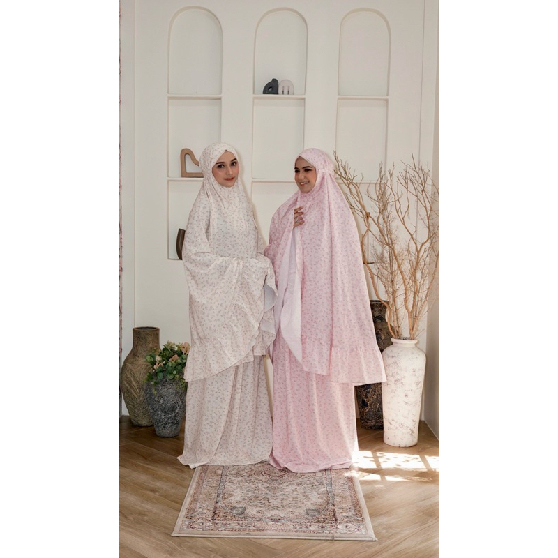 Mukena Katun premium motif bunga mukena mewah