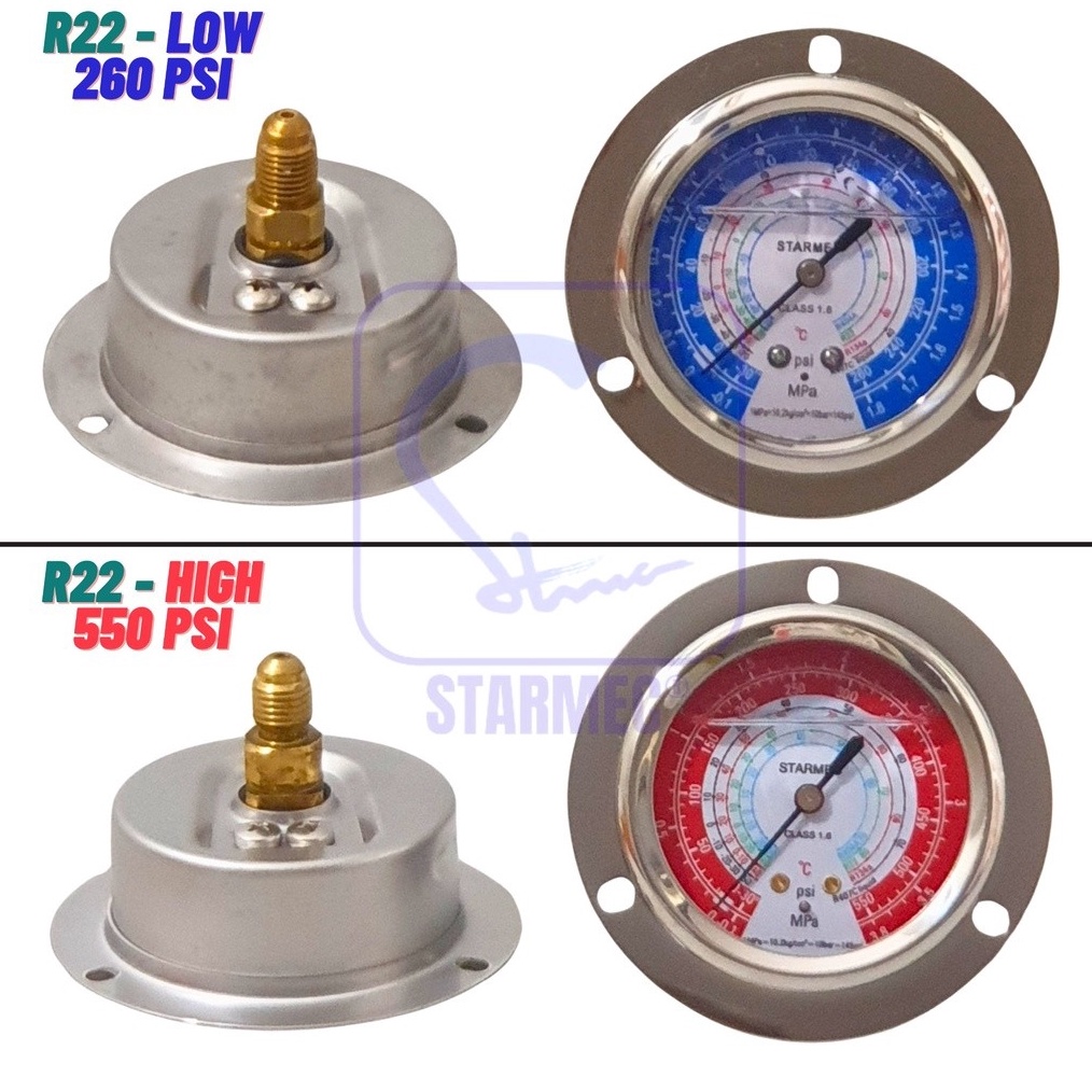 

KODE T8C Pressure Gauge Oil R22 Payung MeteranOil R22 Starmec