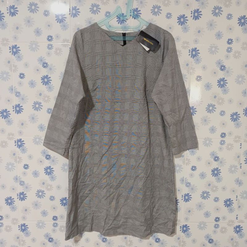 Brand New Dress Tartan Long Dress Abu Kotak-Kotak Not Uniqlo GU ZARA GRL