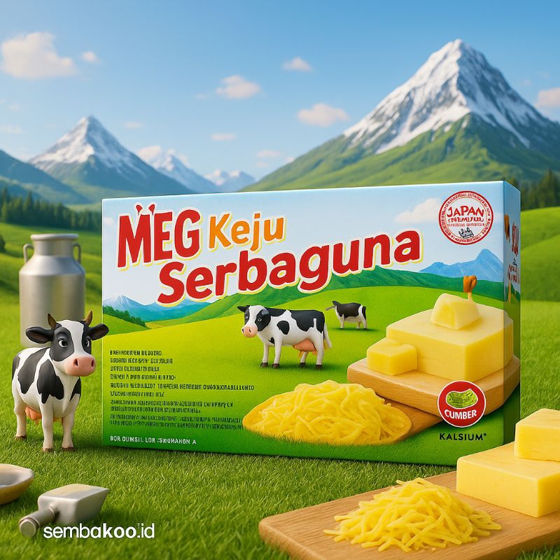 

MEG Keju Serbaguna 160g – Keju Cheddar Lezat & Lembut | Sumber Kalsium | No.1 di Jepang