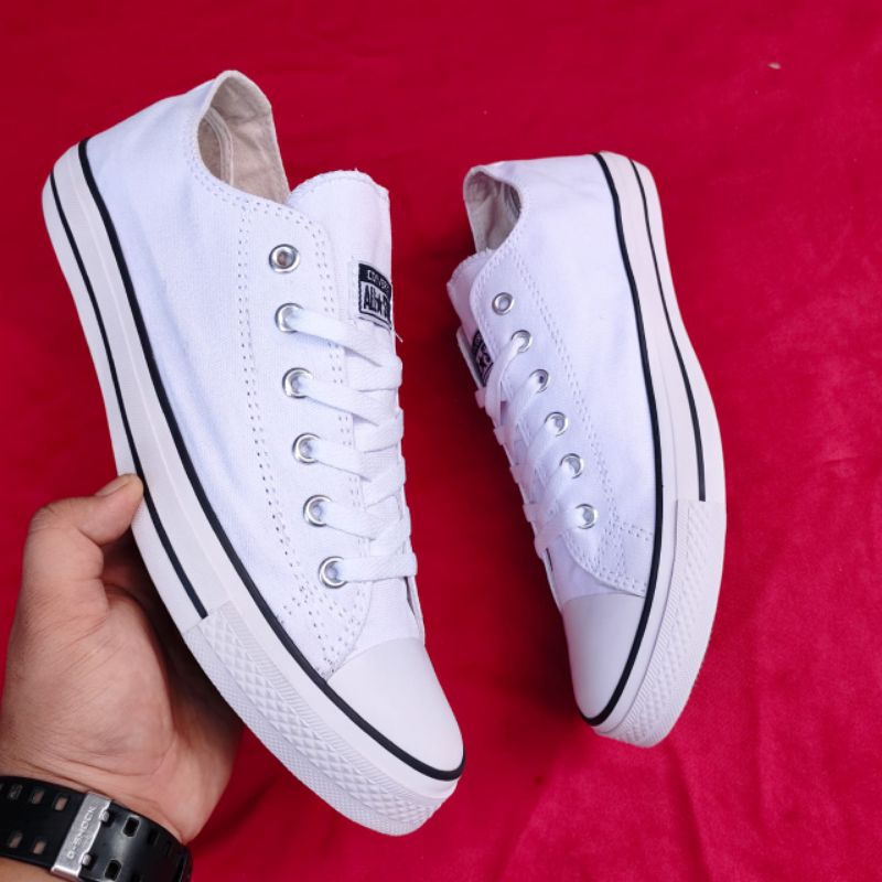 SEPATU SNEAKERS PRIA UKURAN 45 46 SIZE JUMBO PUTIH CLASICS KANVAS