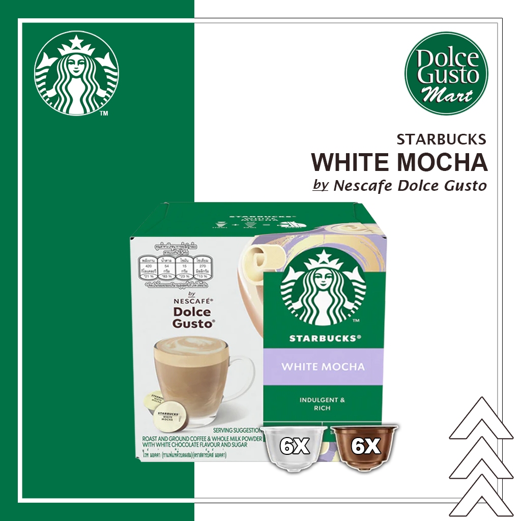 

Capsule Starbucks White Mocha by Nescafe Dolce Gusto - Kopi Susu Kapsul Light Roast