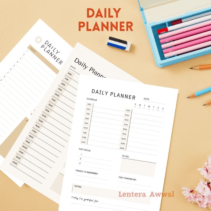 

Isi Binder A5 & B5 Loose Leaf Daily Planner | Refill Kertas Agenda Harian Estetik | Notebook |Catatatan