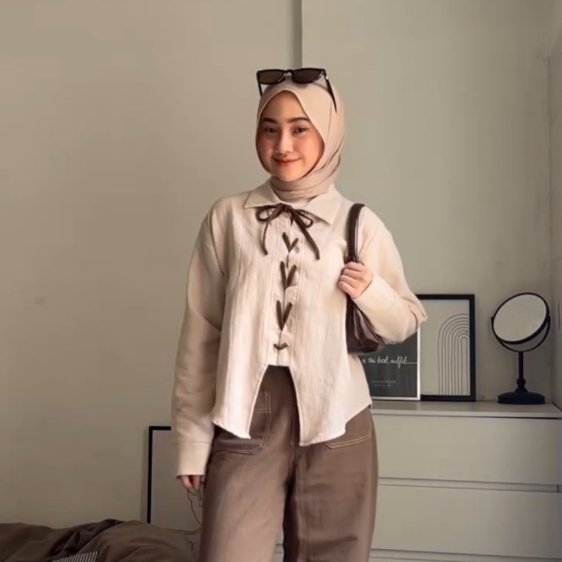 KODE R48R Irish Outer Tali Pita  Crop Outer Ribbon Wanita