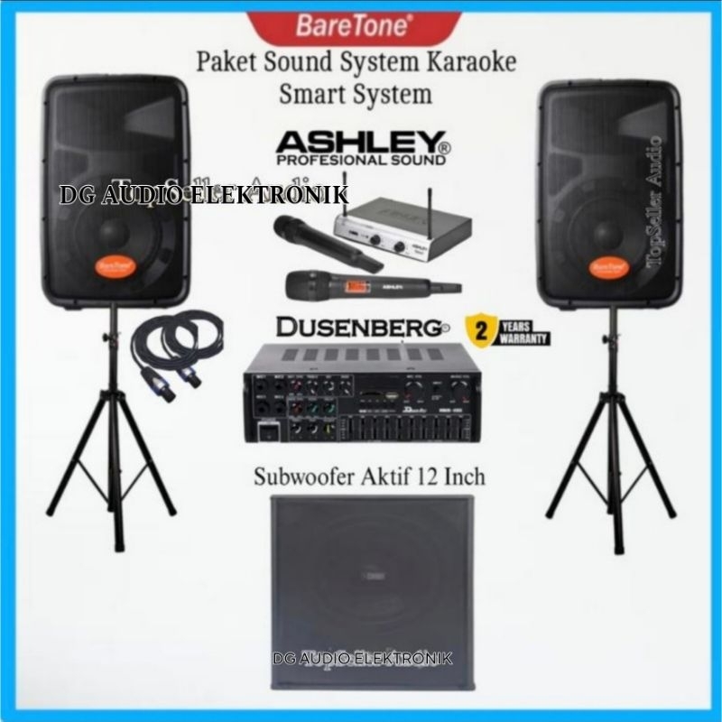 Paket Sound System Karaoke BareTone Speaker 8", Inch Max08Hw Amplifier Bluetooth Subwoofer 12 Inch A