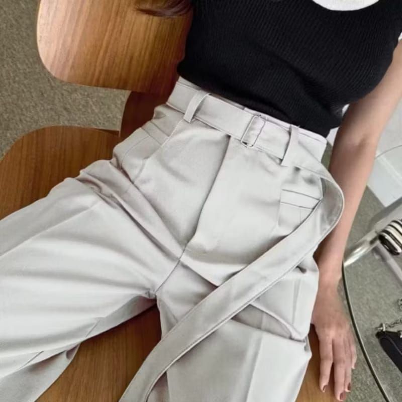 Obi Pants - Celana Highwaist Trousers Loose Pants Celana Kulot Kantor Formal Anti Kusut Casual