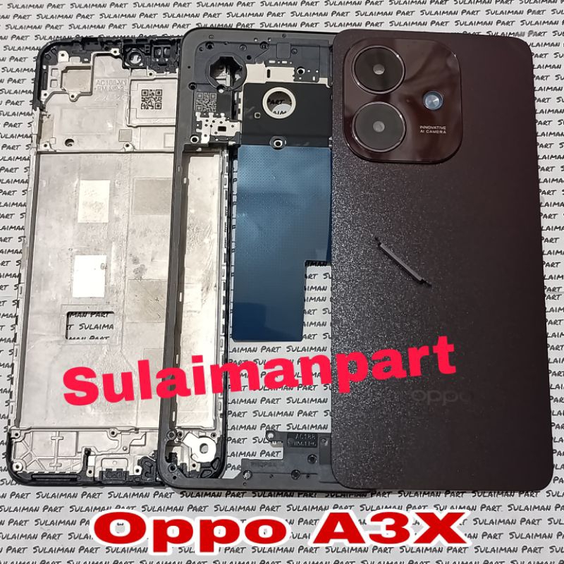 Casing Housing Kesing Oppo A3X Backdor Tutup belakang + Bezzel Tutup mesin + Frame tatakan lcd Oppo 