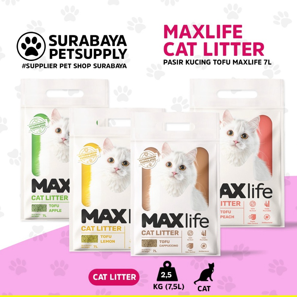 KODE R5D Maxlife Tofu Cat Litter 7L  Maxlife tofu 7 Liter  Pasir kucing tofu maxlife  Maxlife Tofu C
