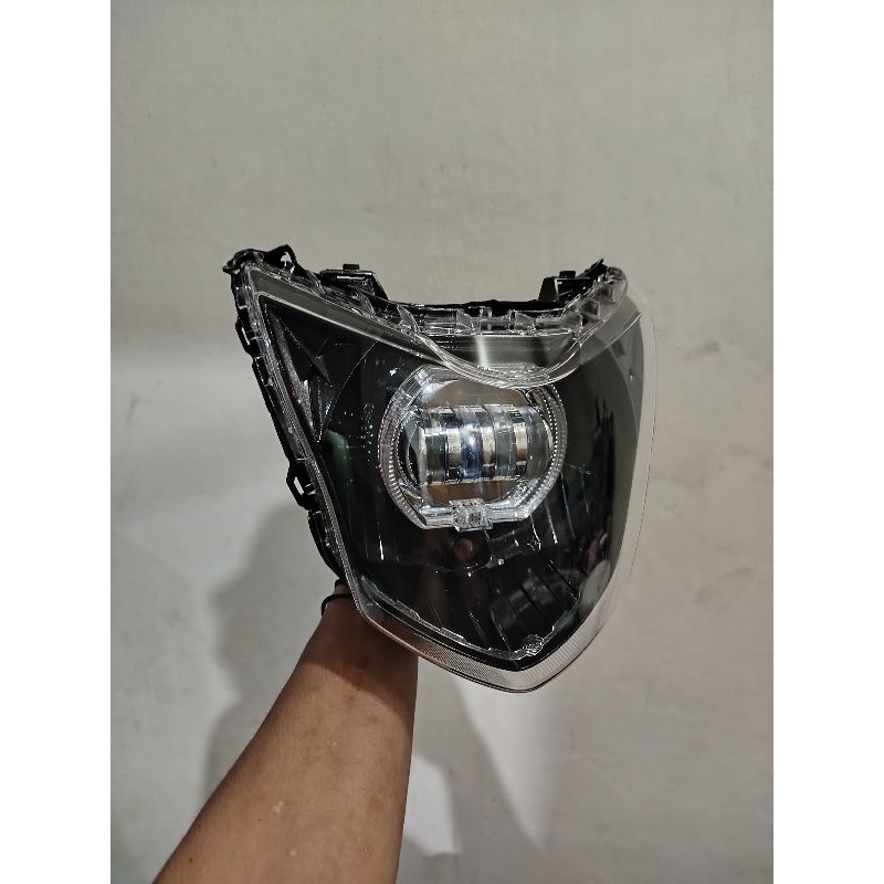 Kedok Reflektor Lampu Depan Verza 150 Old Custom Biled LED Lensa 4 Mata Siap Pakai