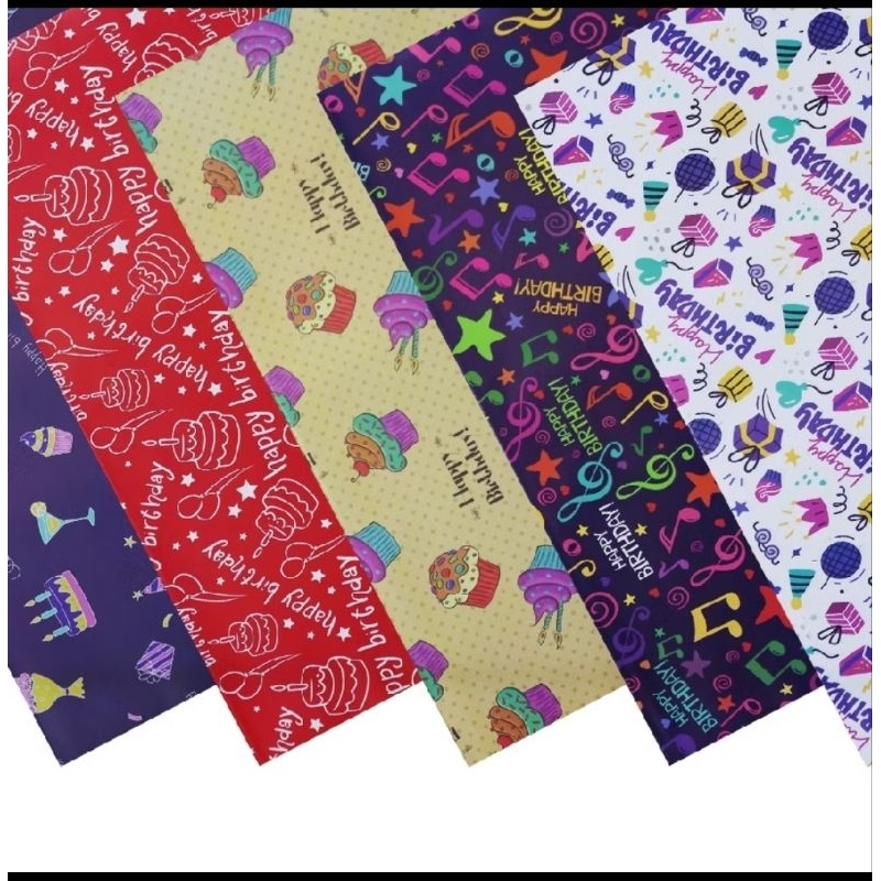 

KERTAS KADO Glossy Motif Celebration isi 50pcs