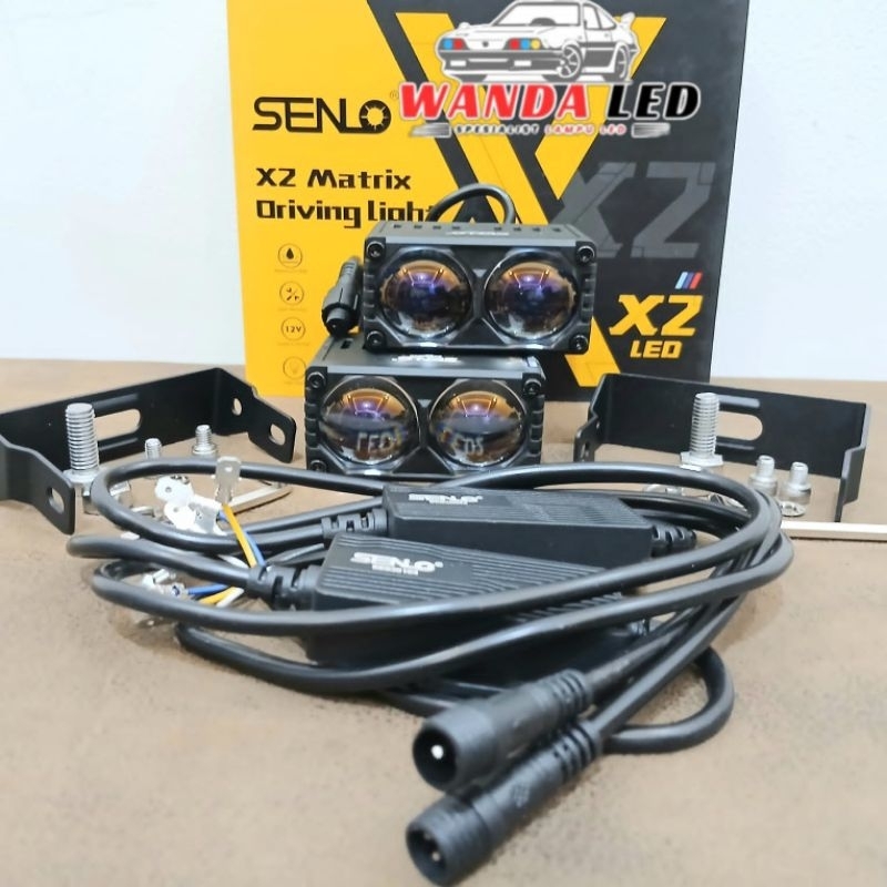 LAMPU SENLO X2 Flus Mini Projie SQL 2 Mata Projector LED MOTOR MOBIL 90Watt - X2 SENLO KUNING PUTIH