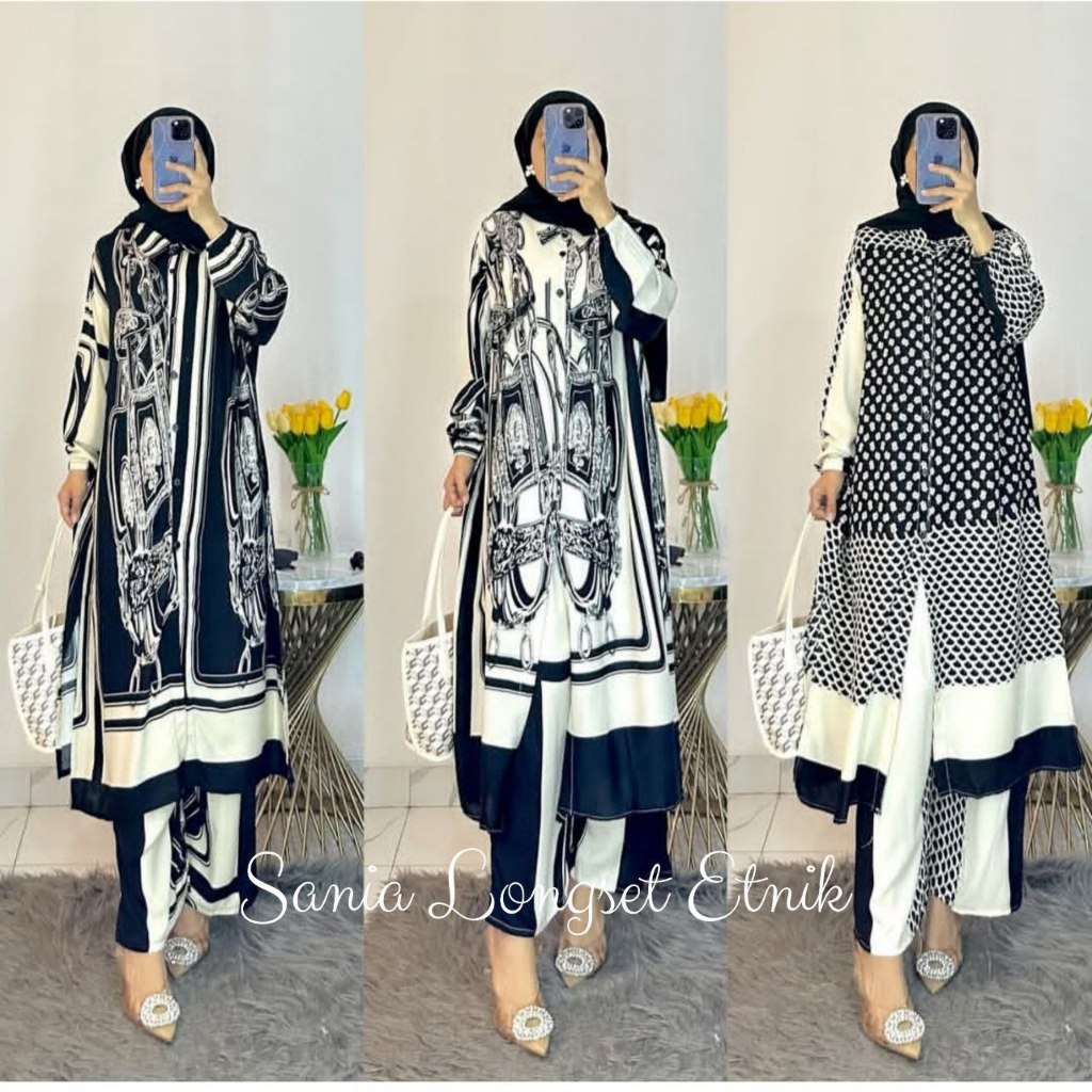 SET LONG TUNIK LILY SETELAN CELANA WANITA TERBARU KEKINIAN SETELAN TUNIK WANITA JUMBO BUSUI FRIENDLY