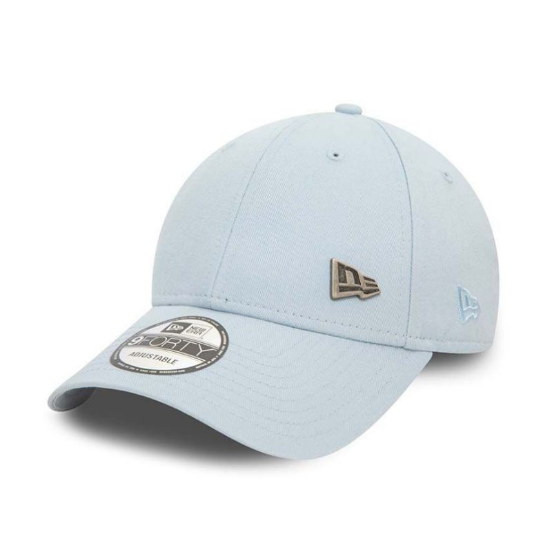 Topi New Era Cap Pin Metal Logo Soft Blue 9Forty Adjustable Original