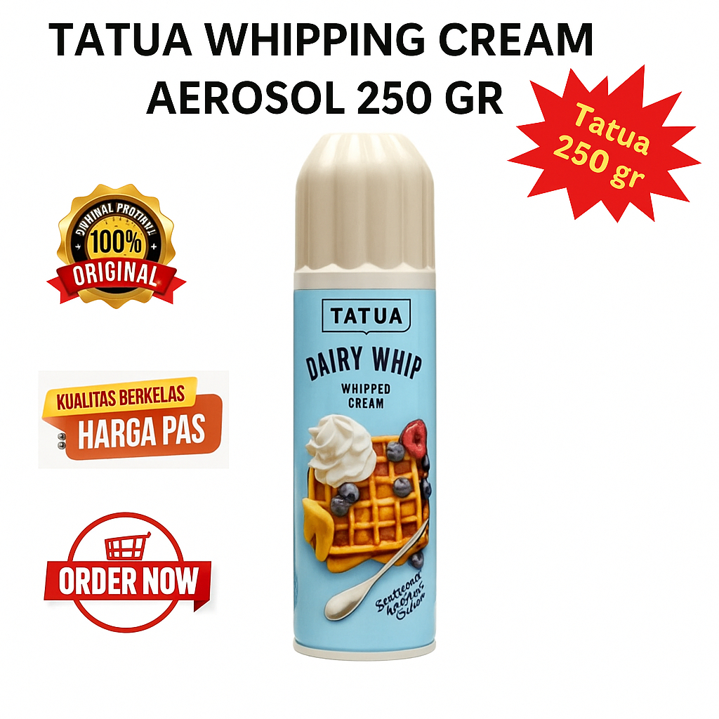 

TATUA WHIPPING CREAM AEROSOL 250 GR - DAIRY WHIP CREAM HALAL IMPORT