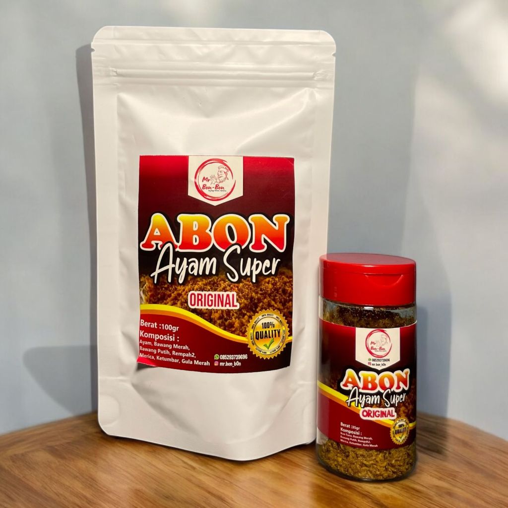 

Abon Ayam Super by Mr bon-Bon 100gr & 35gr