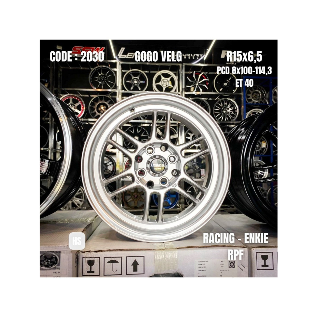 Velg Mobil RPF1 R15 Lebar 6,5 Face2 PCD 4X100/114,3 Silver brio jazz yaris agya cayla Sigra Ring 15