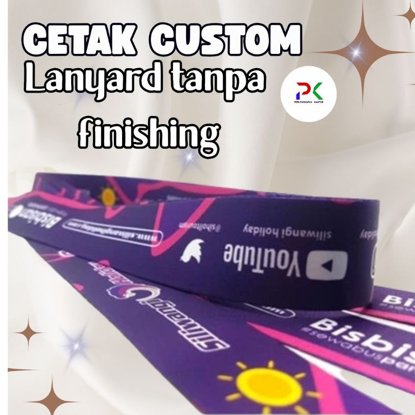 

Cetak Lanyard card print 3cm bahan pita tisu printing 2 muka tanpa finishing / tali medali