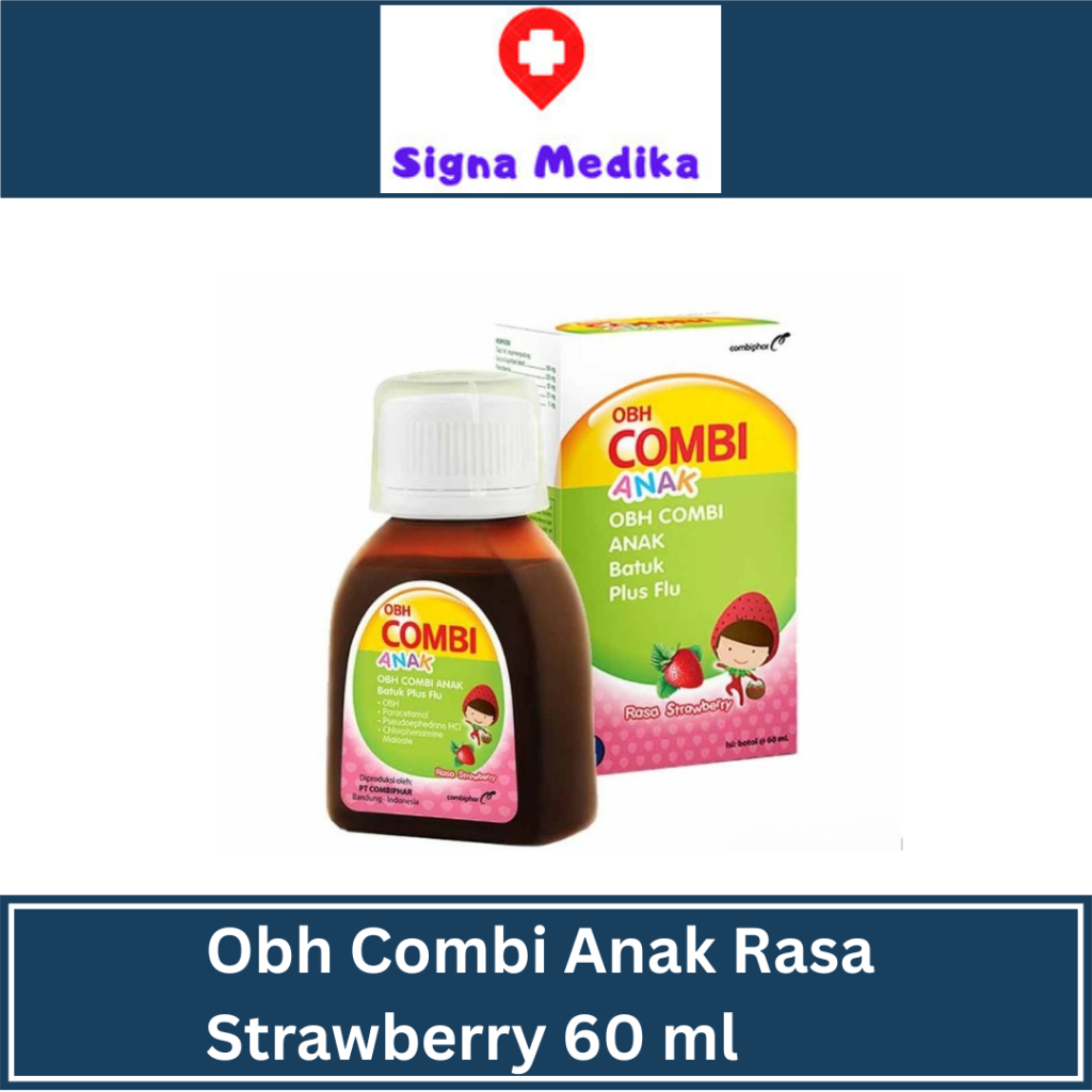 OBH Combi Anak Batuk Plus Flu Strawberry 60 ml - Obat Batuk Pilek
