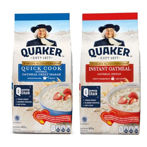 

Quaker Quick Cook Oatmeal Cereal Masak Grain & Protein, Instan 800gr