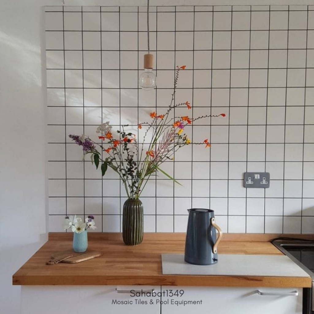 Keramik Dinding Dapur Putih Matt Uk 10x10 Cm Mosaic Singres