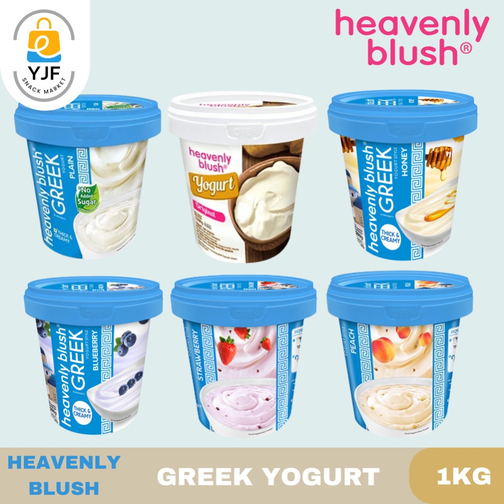 

Heavenly Blush Greek Yoghurt 1 KG / Greek Yogurt Plain / Rasa Peach / Blueberry / Strawberry / Original / Honey