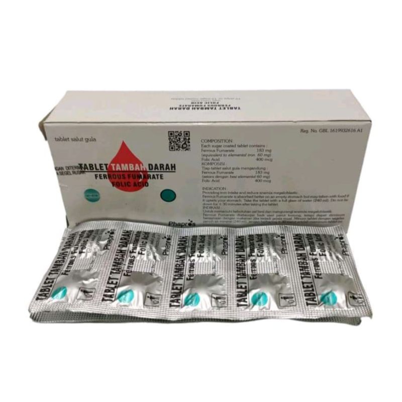 Tablet Tambah Darah Generik 1 Lembar 10 Tablet | Obat Vitamin Untuk Lemas Indikasi Kurang Darah