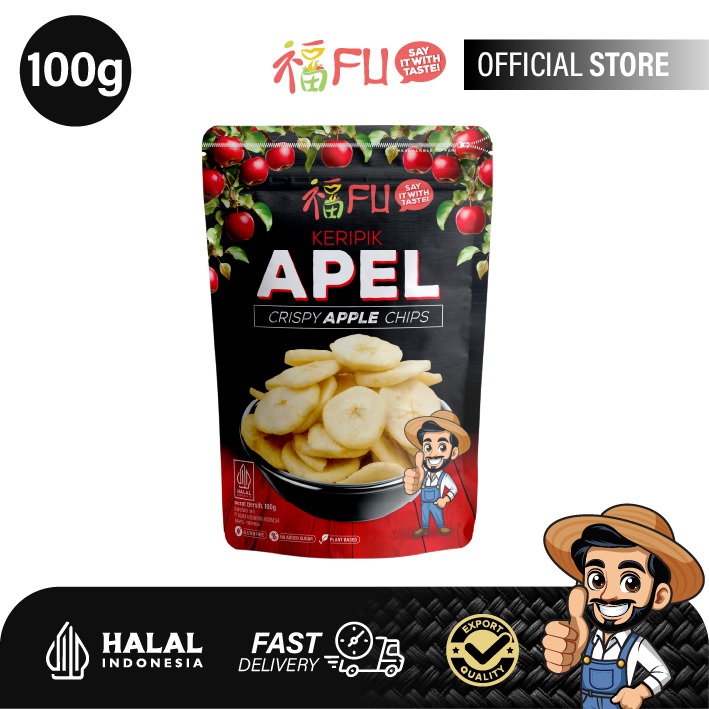 

FU keripik apel kualitas export - 100 gr/ FU crispy apple chips export quality -100gr