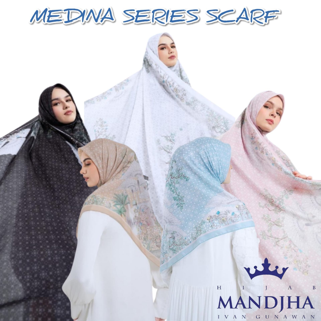 Medina Series Scarf Mandjha Ivan Gunawan Fashion Muslim Jilbab Hijab Segi Empat Voal Original