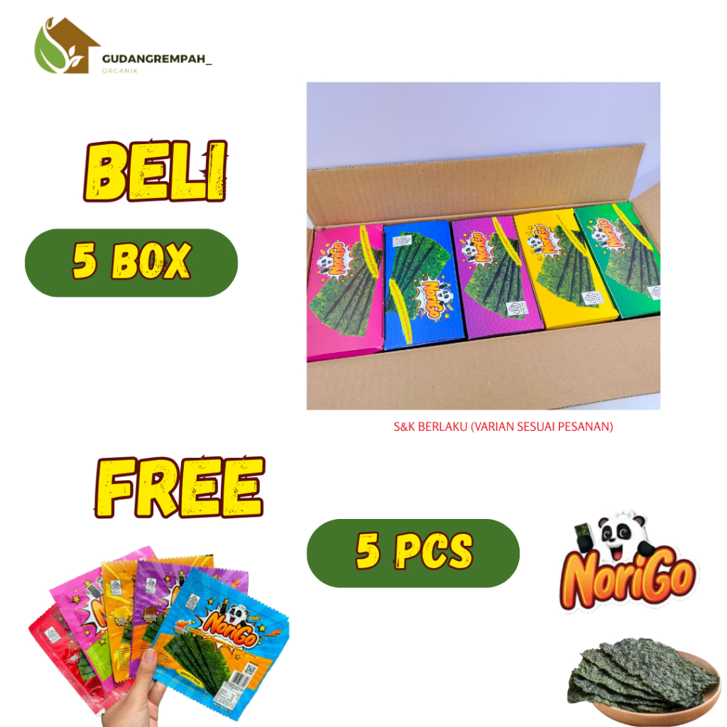 

NORIGO RUMPUT LAUT PANGGANG | 1 DUS ISI 5 BOX | NORIGO MURAH