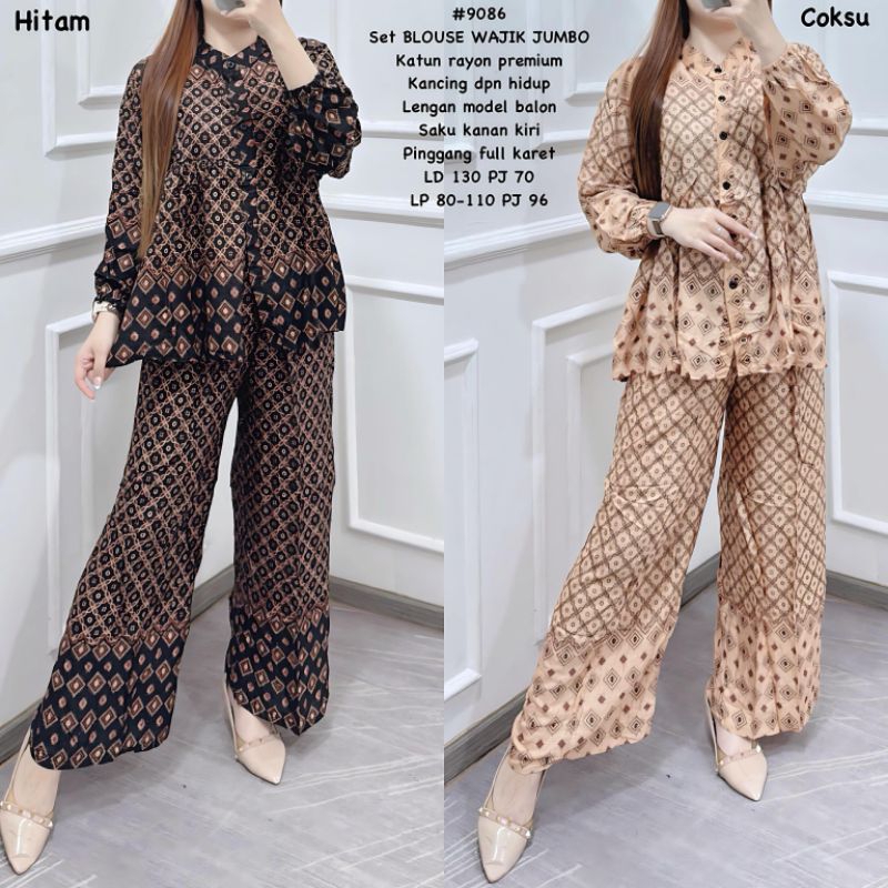 Setelan 9086 Set Blouse Wajik Jumbo Katun Rayon Premium - VF