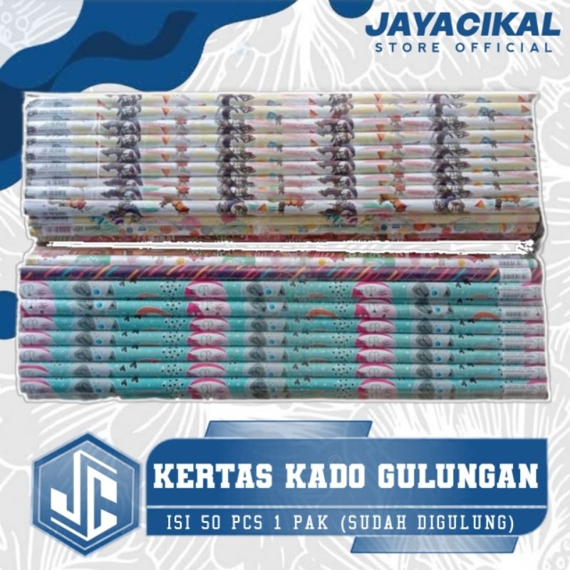 

(50 Pcs) Kertas kado warna gulungan 1 pak / Hampers hadiah / Souvernir jualan